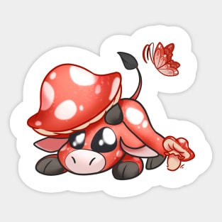 Red Mushroom  Minecraft cow Sticker